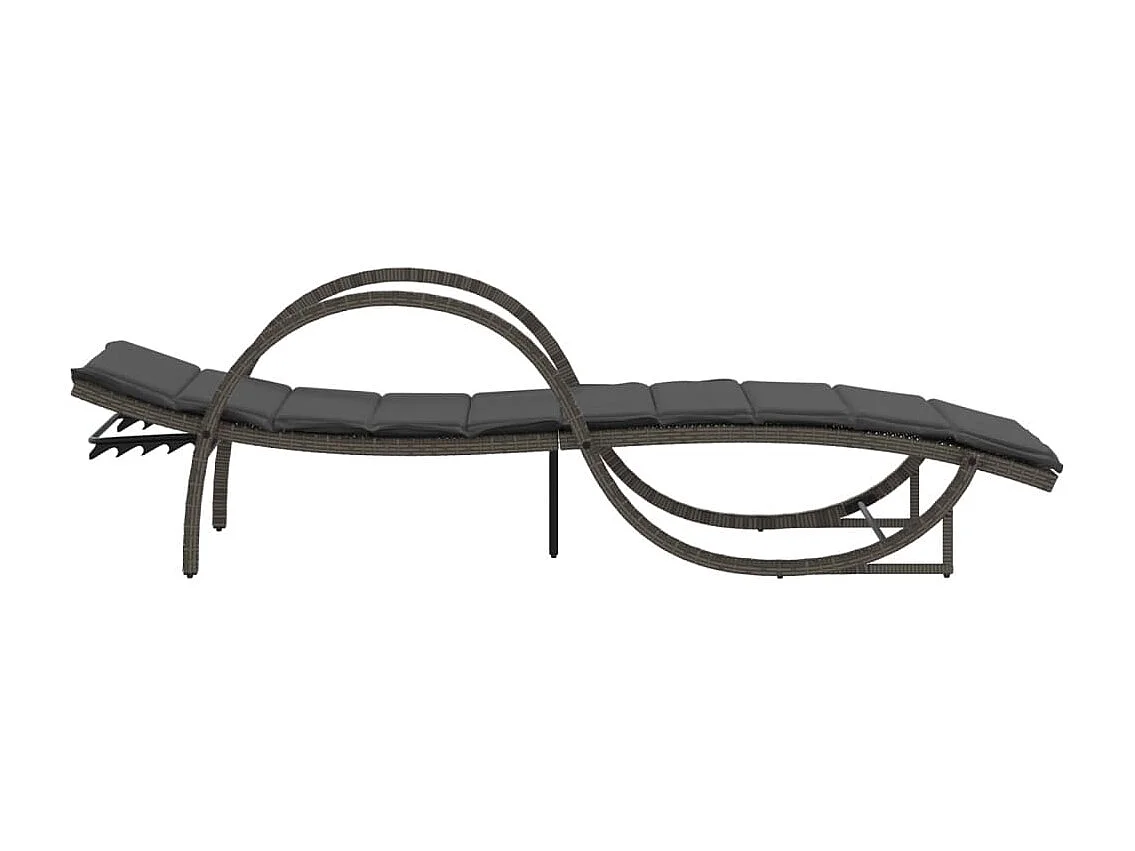 Conjunto de 2 tumbonas con cojines de resina tejida gris