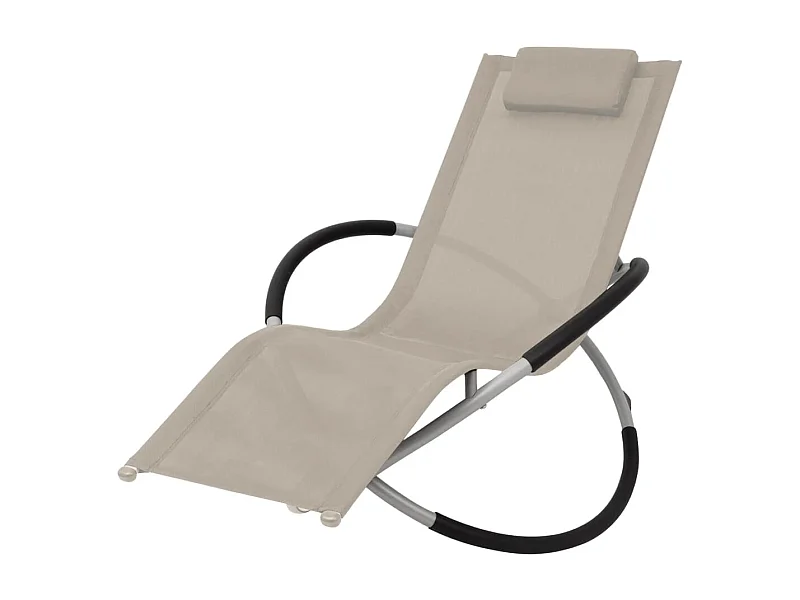 Geometrischer Outdoor-Loungesessel aus Stahl in Creme