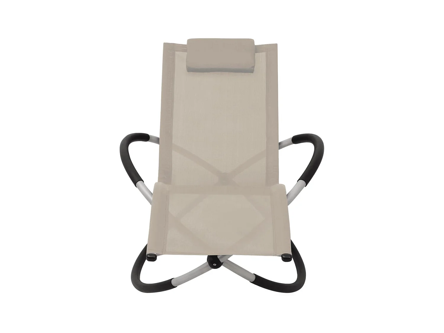 Poltrona da esterno geometrica in acciaio color crema