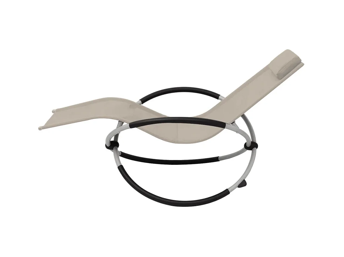 Poltrona da esterno geometrica in acciaio color crema