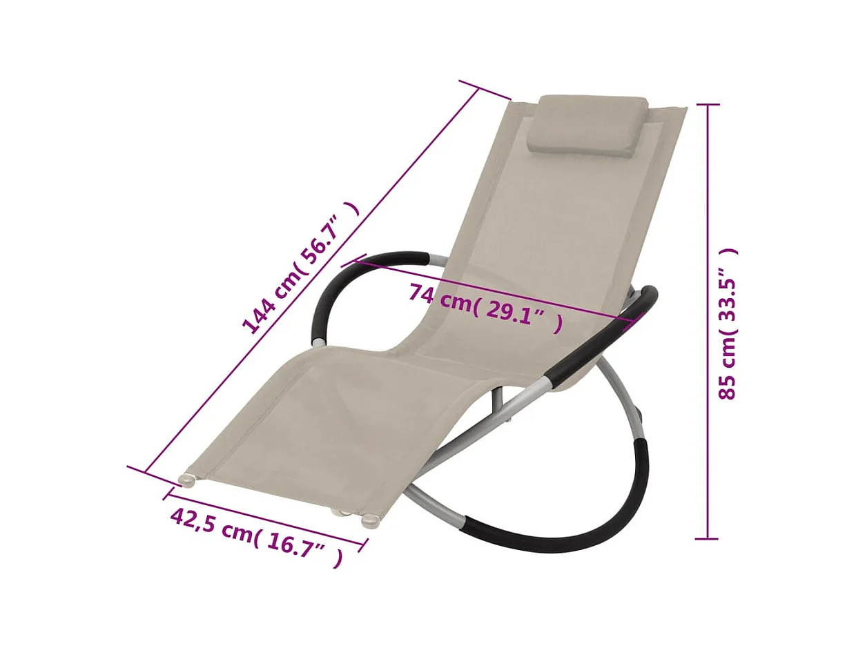 Poltrona da esterno geometrica in acciaio color crema