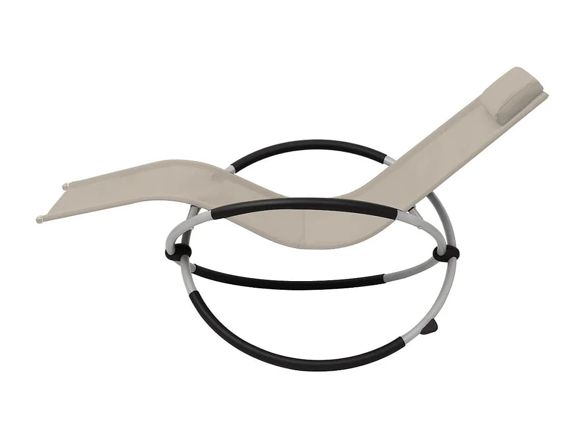 Poltrona da esterno geometrica in acciaio color crema