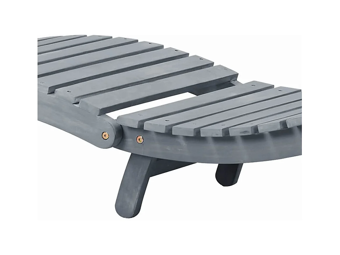 Chaise longue avec coussin Gris Bois d'acacia solide