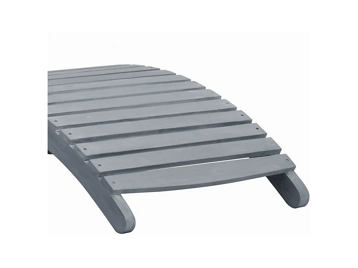 Chaise longue avec coussin Gris Bois d'acacia solide