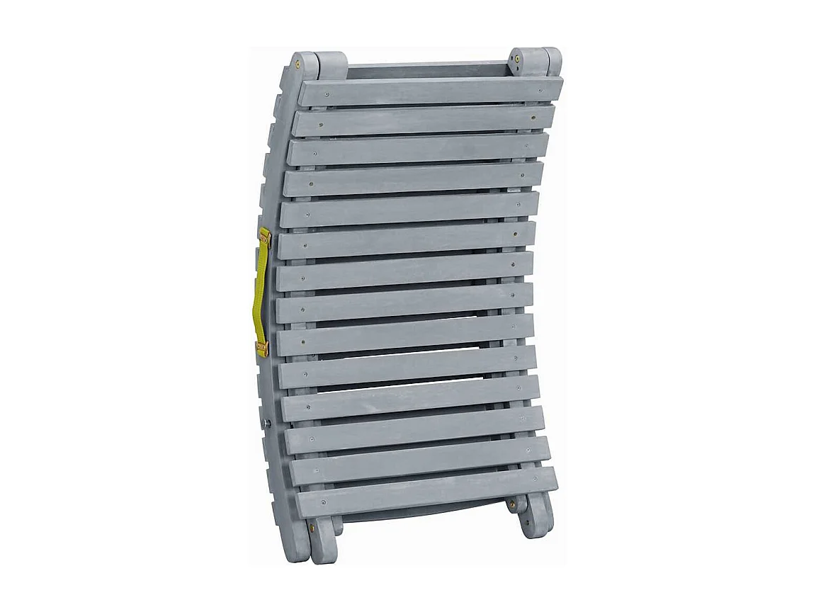 Chaise longue avec coussin Gris Bois d'acacia solide