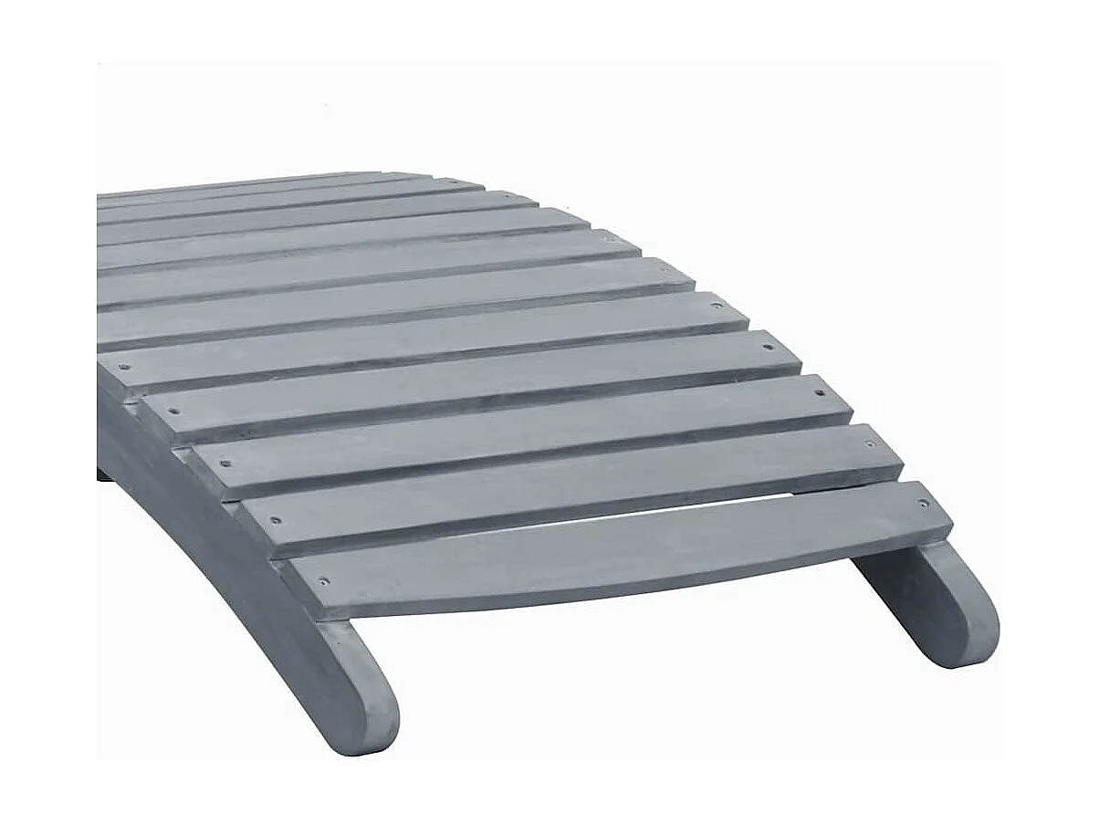 Chaise longue avec coussin Gris Bois d'acacia solide