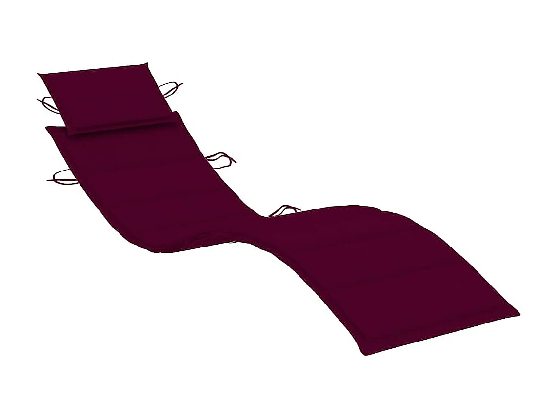 Chaise longue avec coussin Gris Bois d'acacia solide