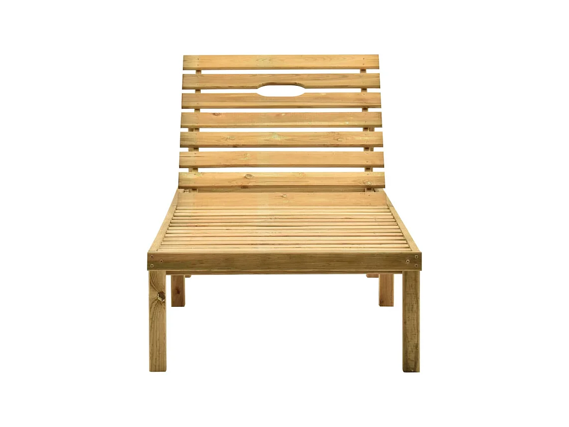 Chaise longue avec coussin bleu royal Bois de pin imprégné