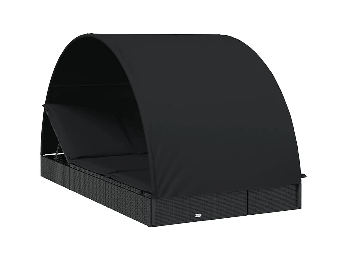 2-zits ligstoel met rond zwart dak 211x112x140 cm