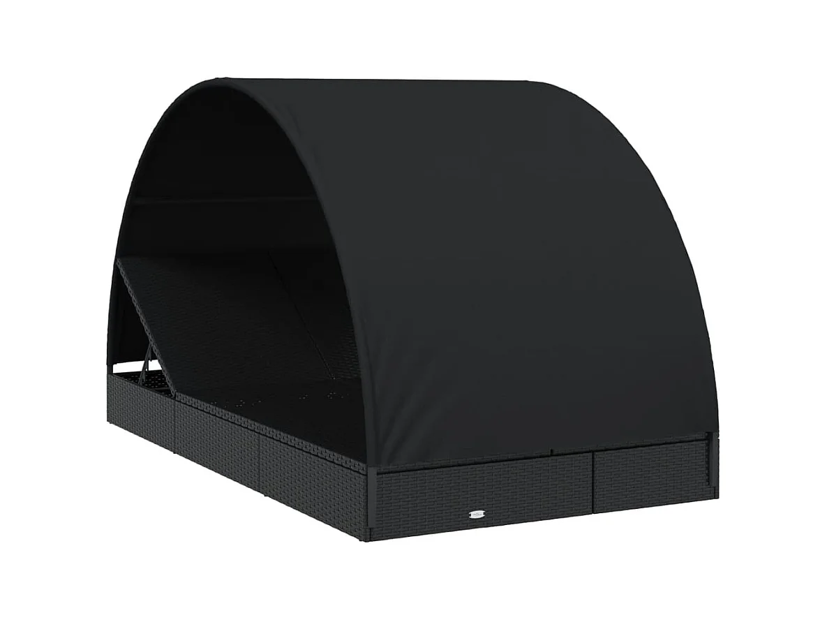 2-zits ligstoel met rond zwart dak 211x112x140 cm