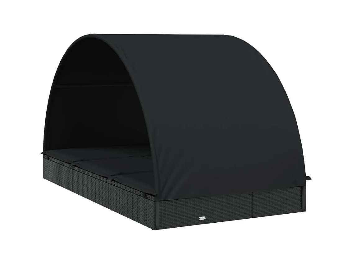 2-zits ligstoel met rond zwart dak 211x112x140 cm