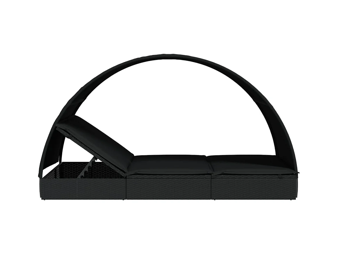 2-zits ligstoel met rond zwart dak 211x112x140 cm