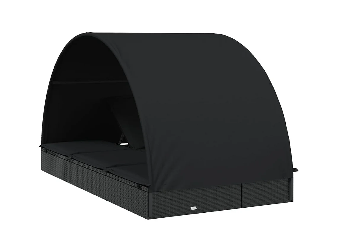 2-zits ligstoel met rond zwart dak 211x112x140 cm