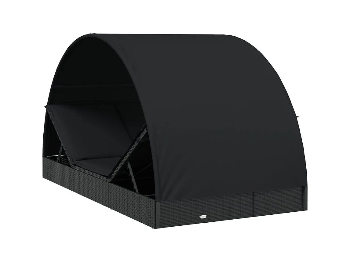 2-zits ligstoel met rond zwart dak 211x112x140 cm