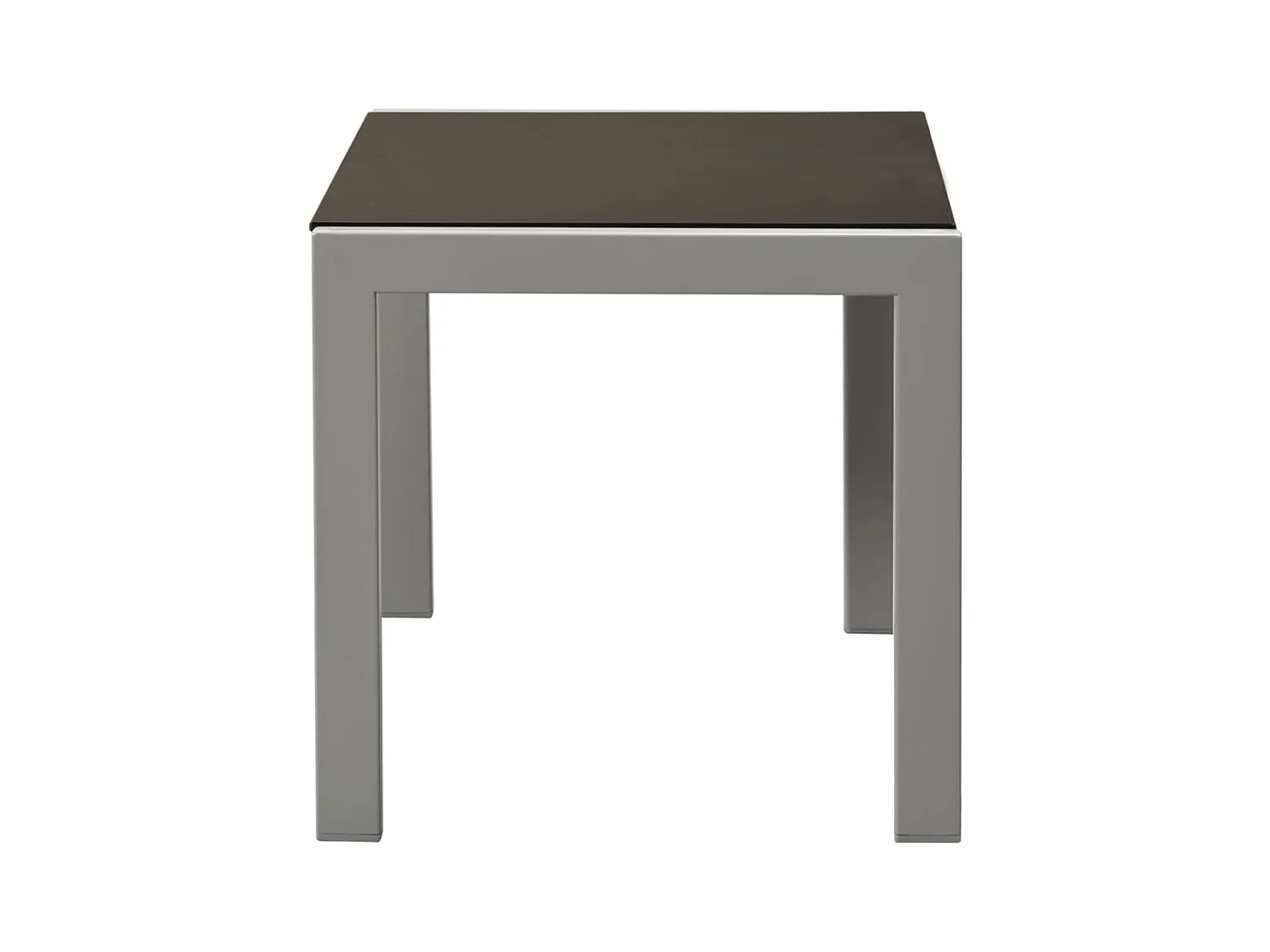 Set van 2 ligstoelen met tafel, staal en zwart textileen