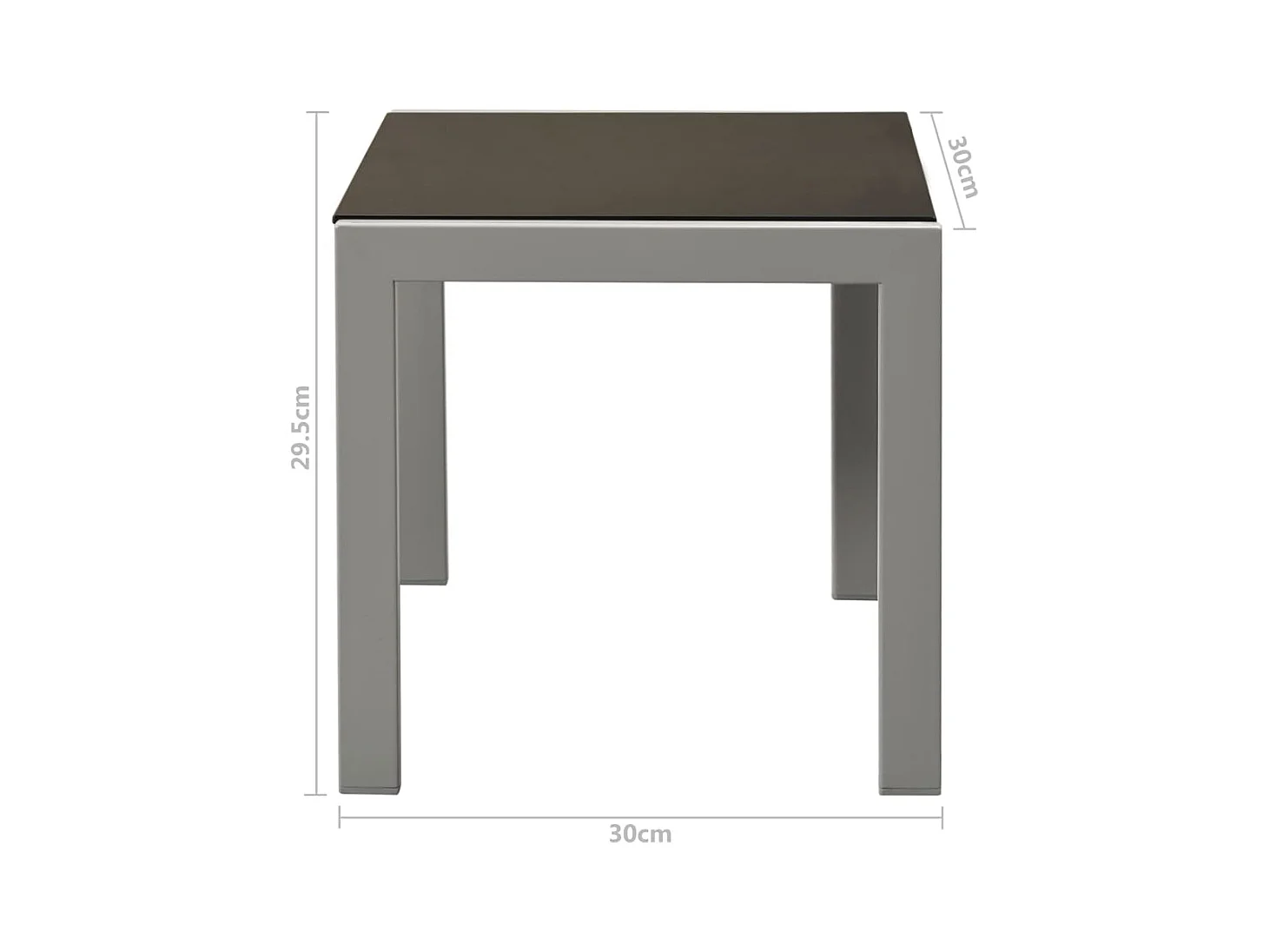 Set van 2 ligstoelen met tafel, staal en zwart textileen