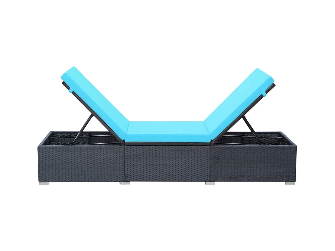 Lounge stoel met kussen Zwart geweven hars