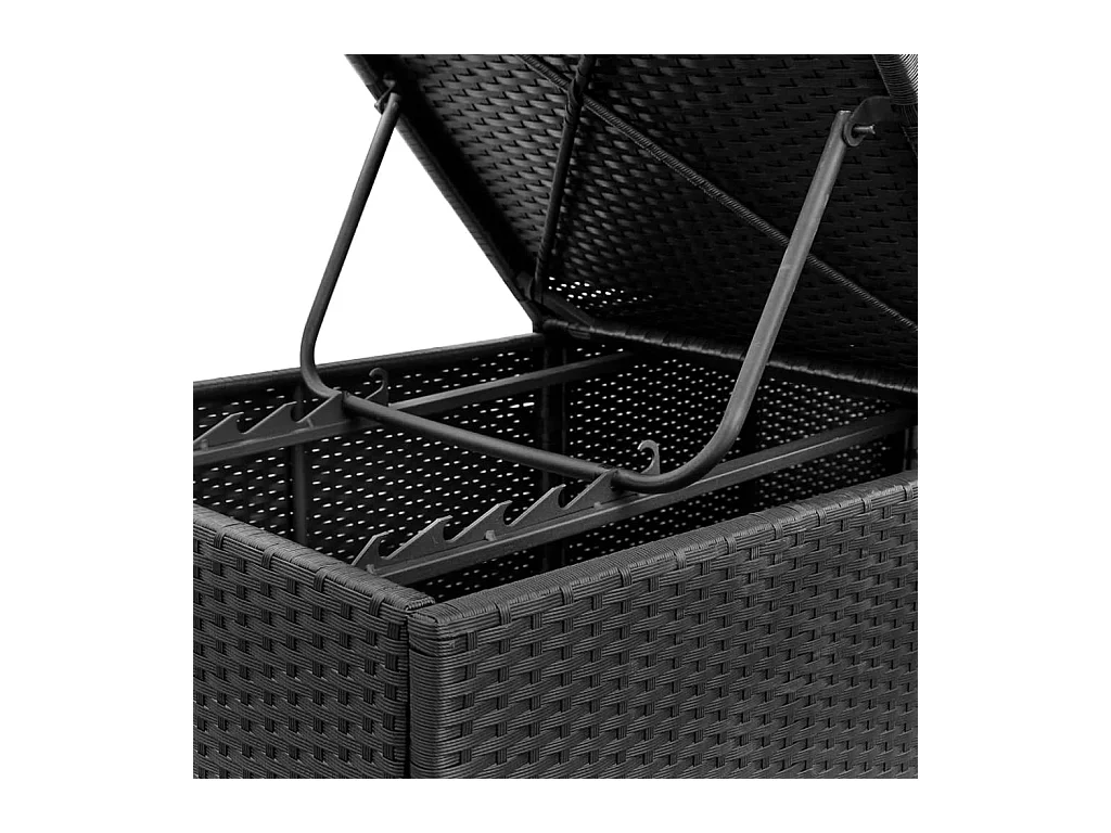 Lounge stoel met kussen Zwart geweven hars