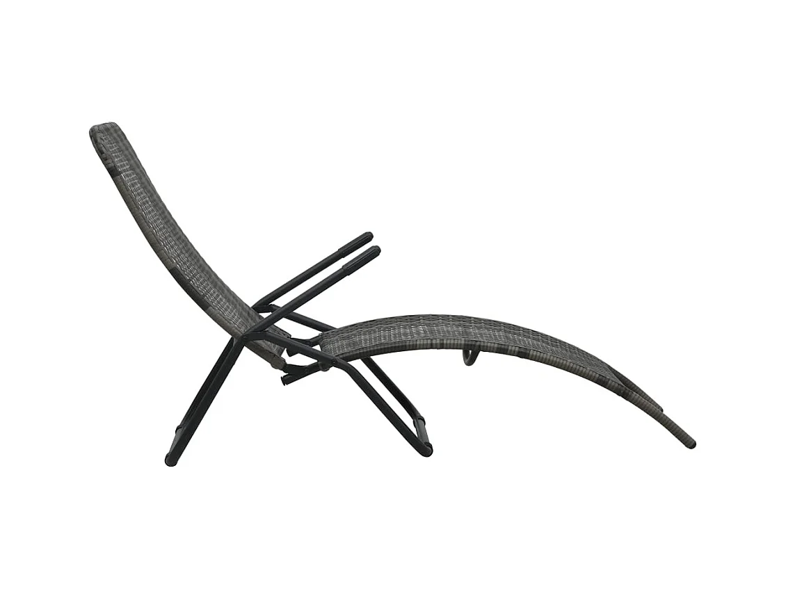 Sillón plegable de resina tejida gris