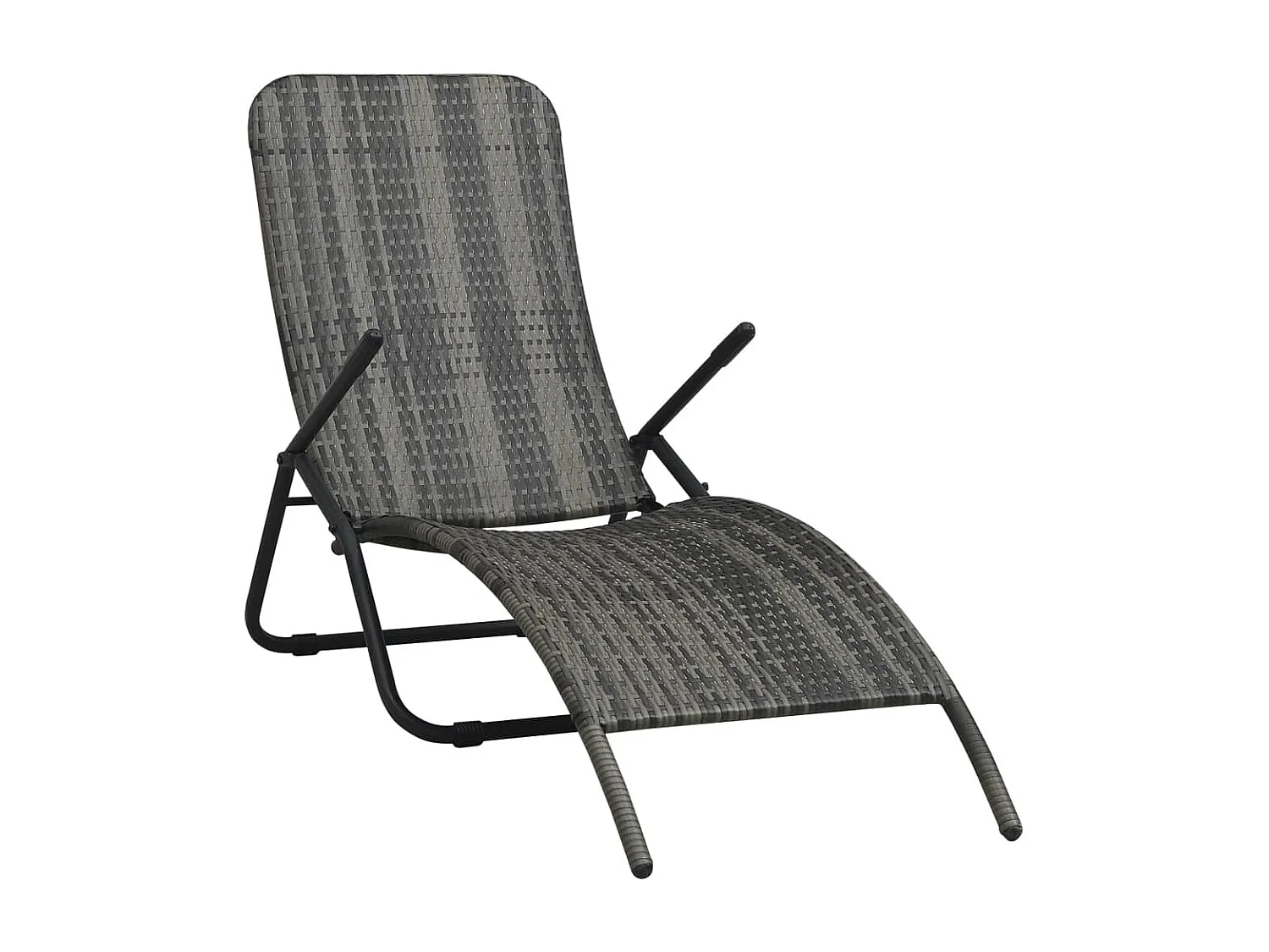 Sillón plegable de resina tejida gris