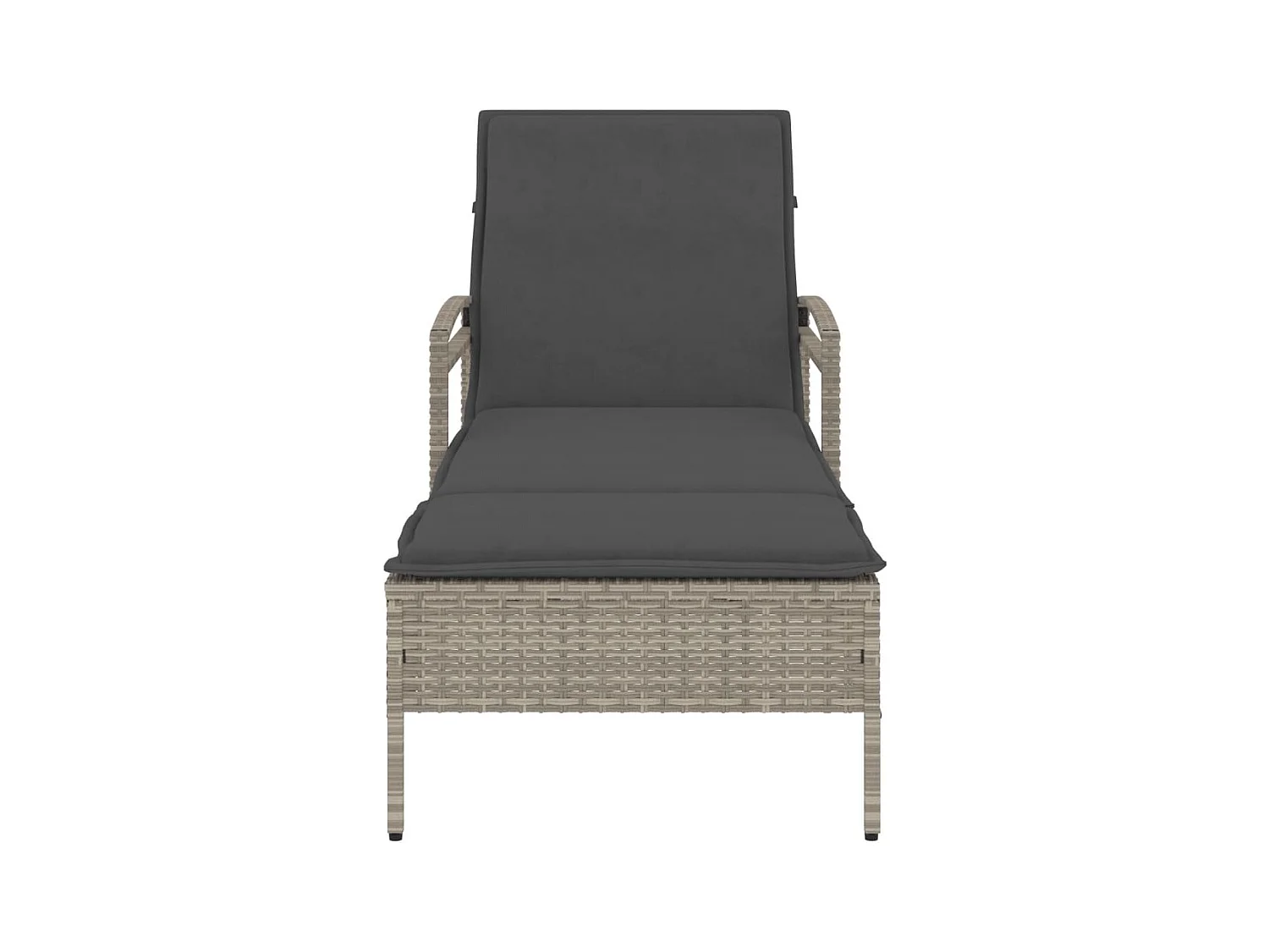 Chaise longue en lichtgrijs kussen 63x200x81 cm geweven hars