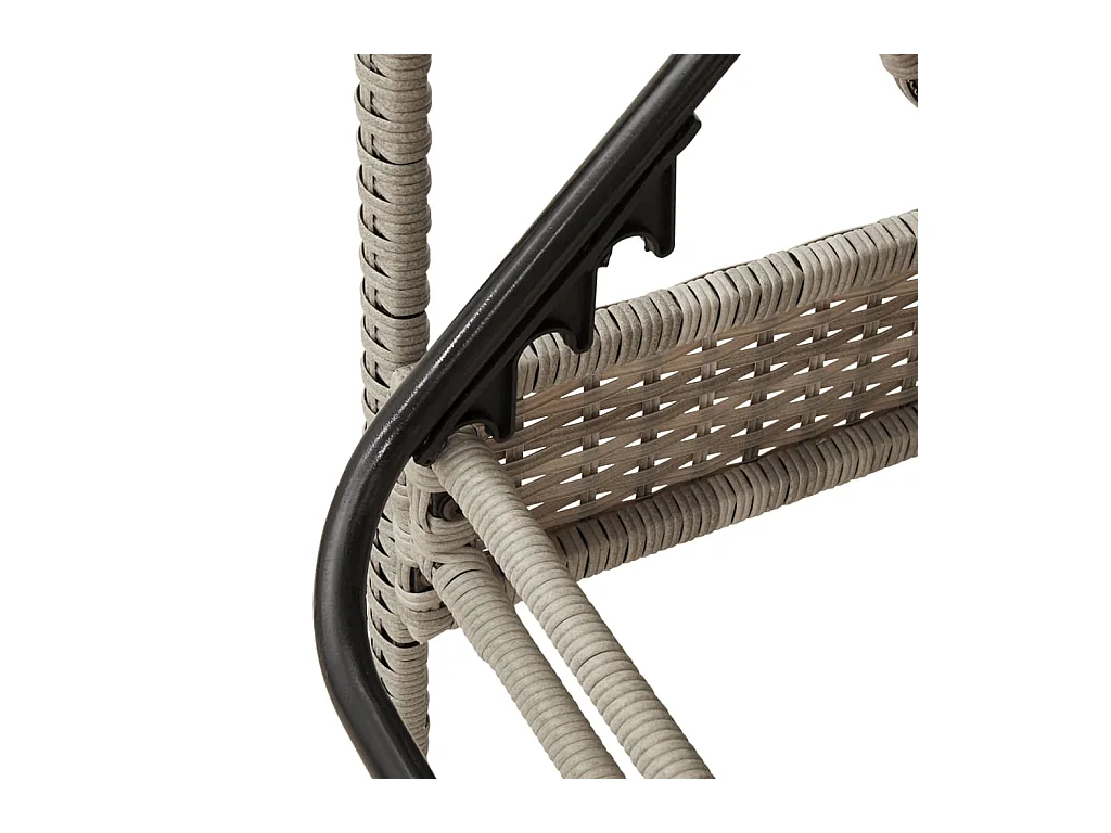 Chaise longue en lichtgrijs kussen 63x200x81 cm geweven hars