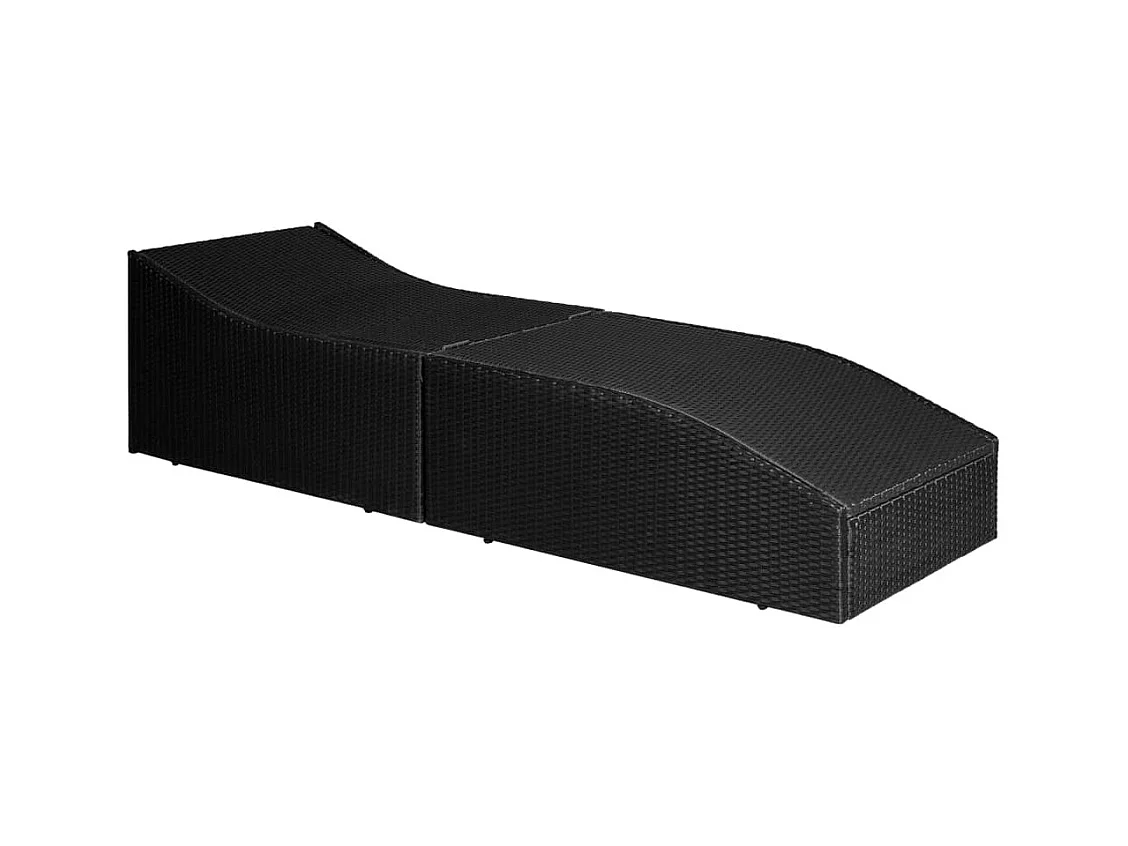 Lounge stoel met kussen Zwart geweven hars