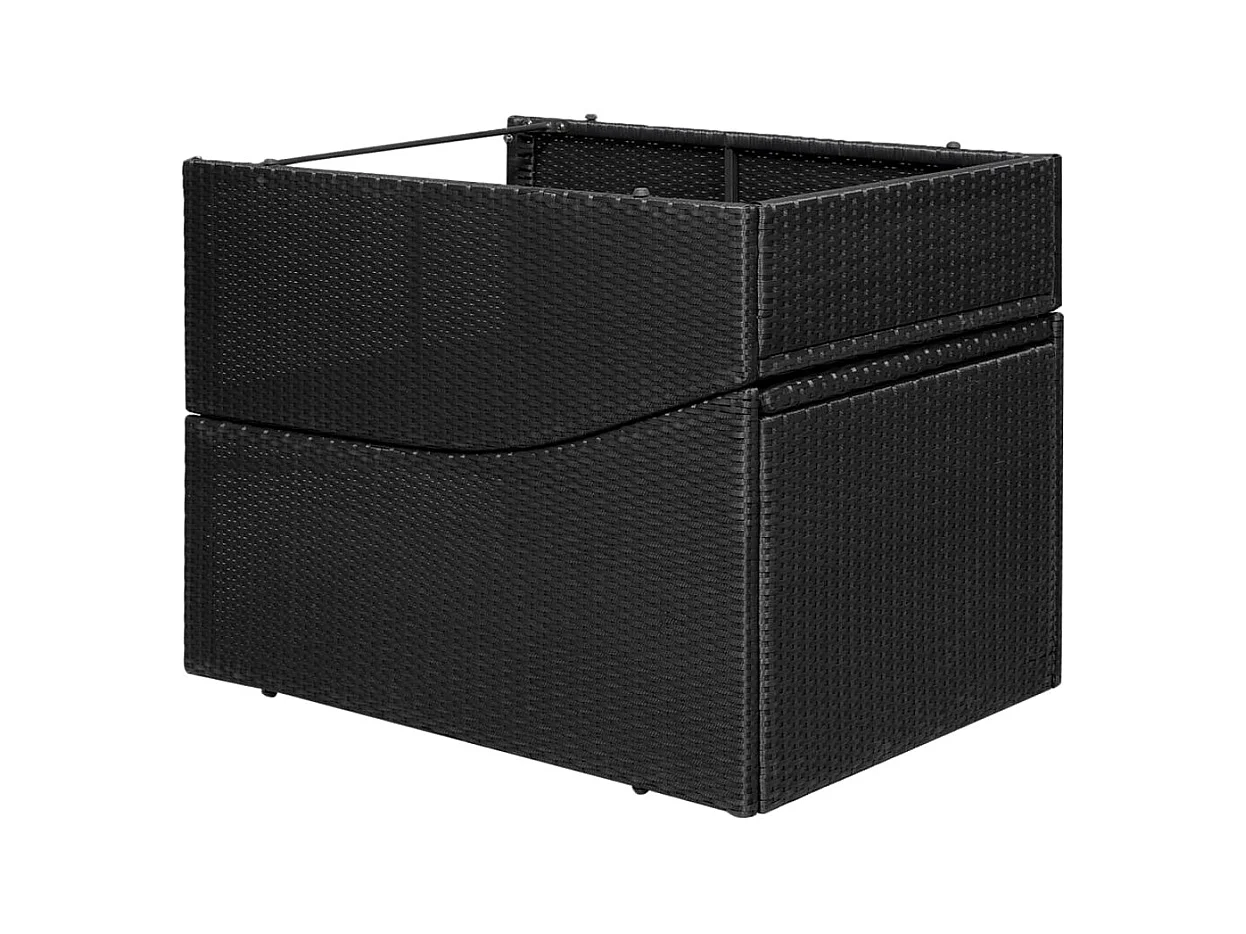 Lounge stoel met kussen Zwart geweven hars