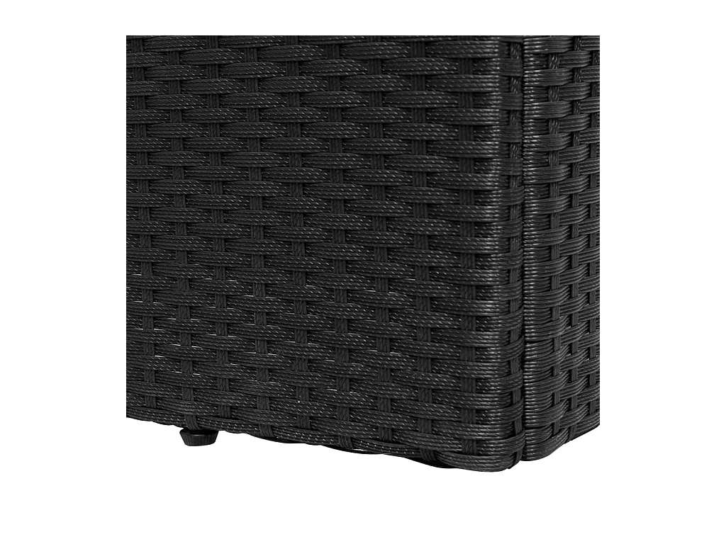 Lounge stoel met kussen Zwart geweven hars