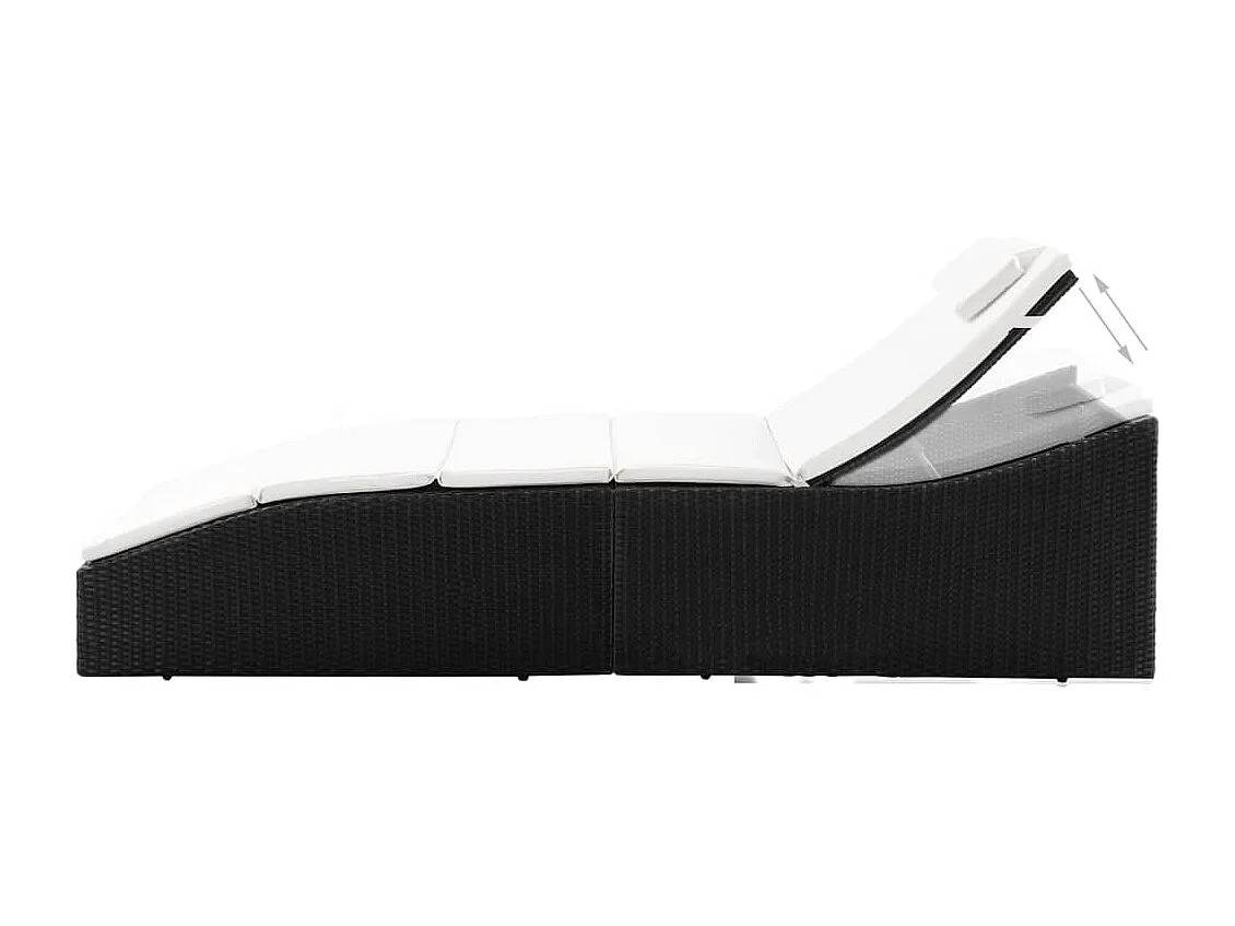 Sillón con cojín de resina tejida negra