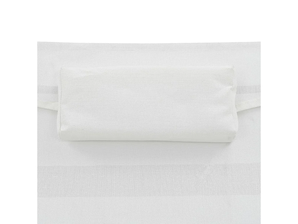 Set di 2 lettini prendisole con tavolo in resina intrecciata textilene nero