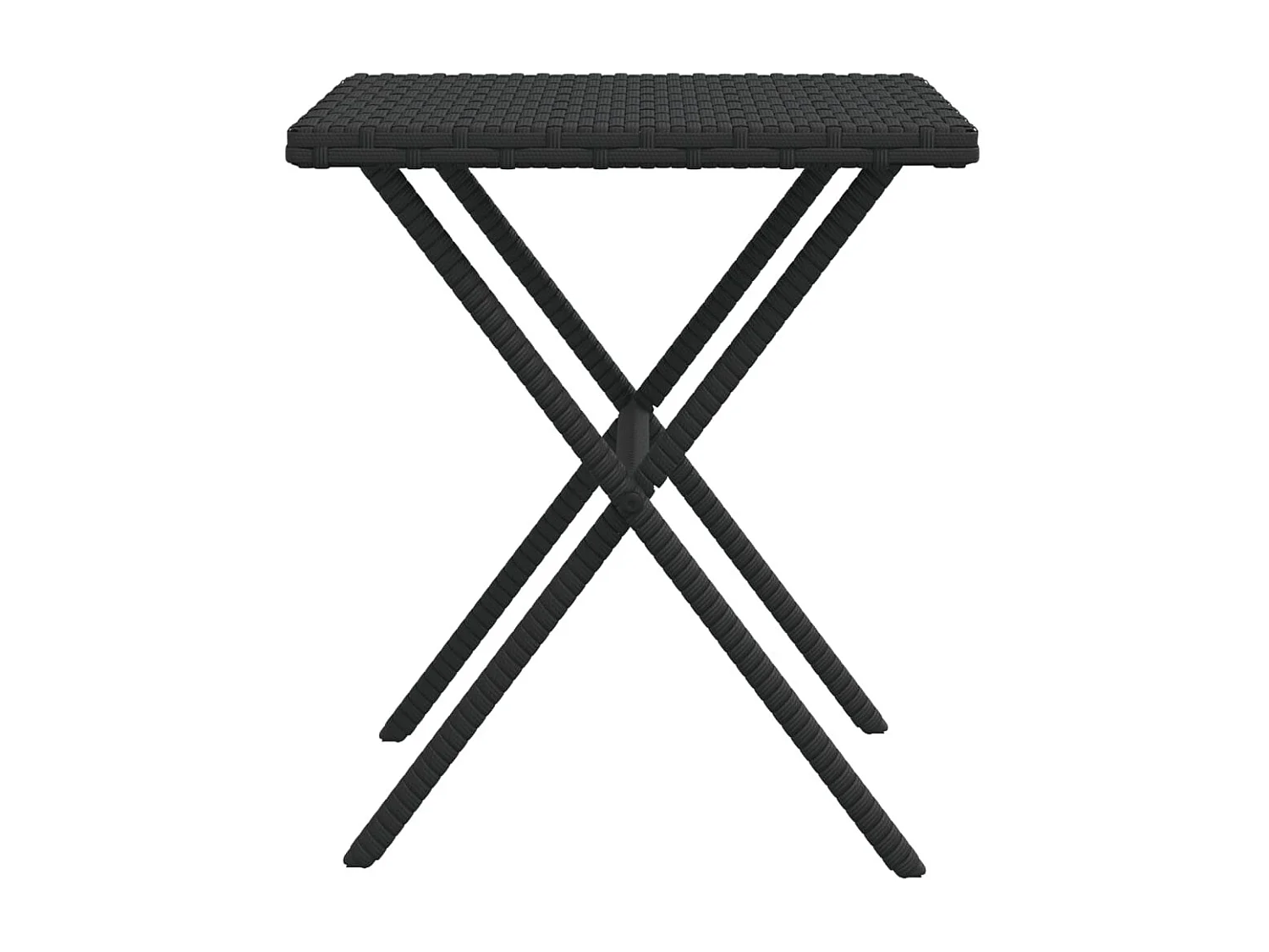 Set van 2 ligstoelen met zwarte kunsthars rieten tafel