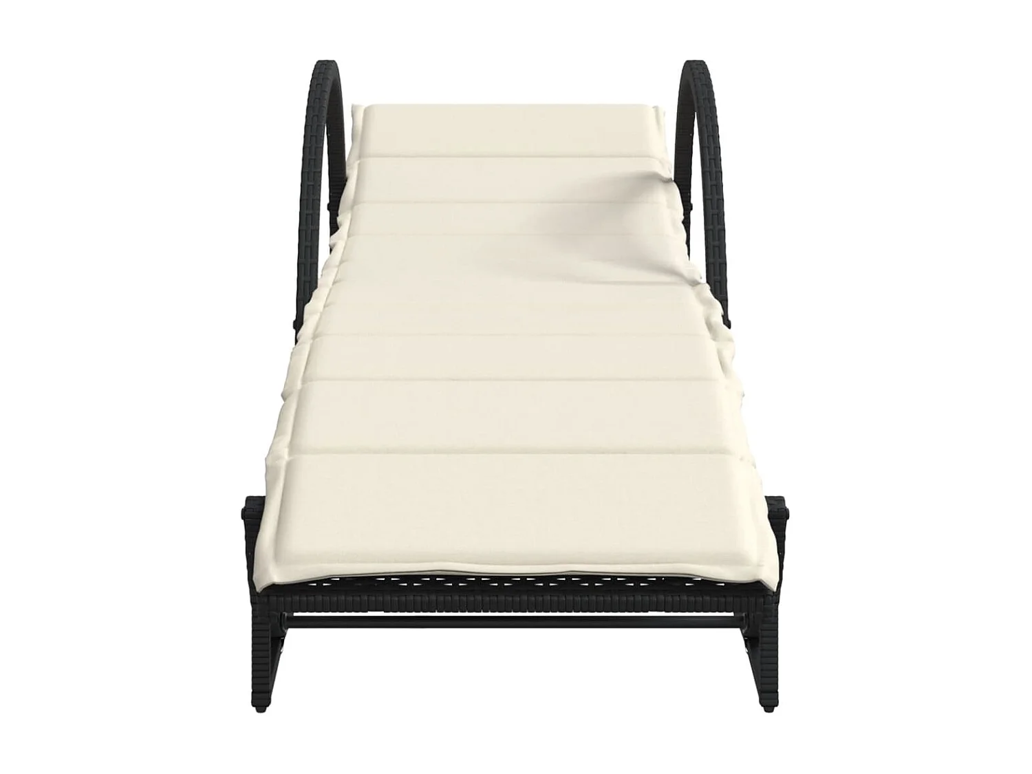 Conjunto de 2 tumbonas con mesa de mimbre de resina negra