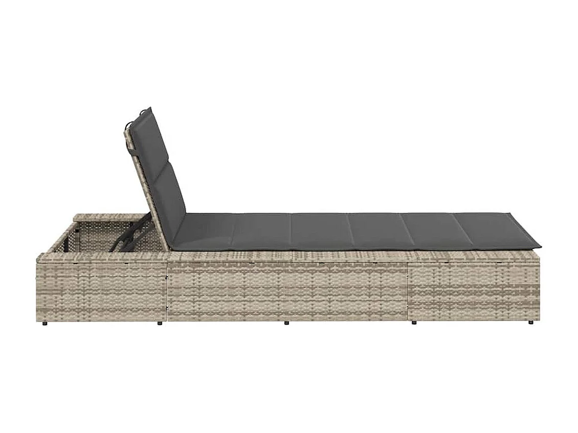 Transat avec coussin flottant gris clair résine tressée