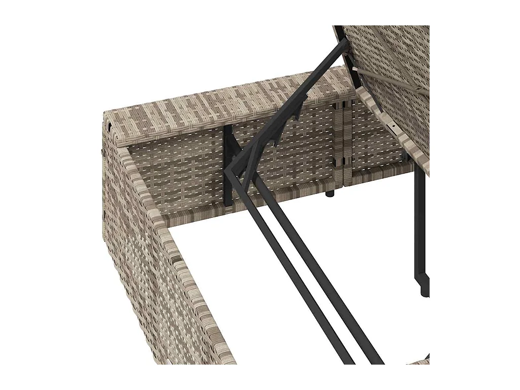 Transat avec coussin flottant gris clair résine tressée