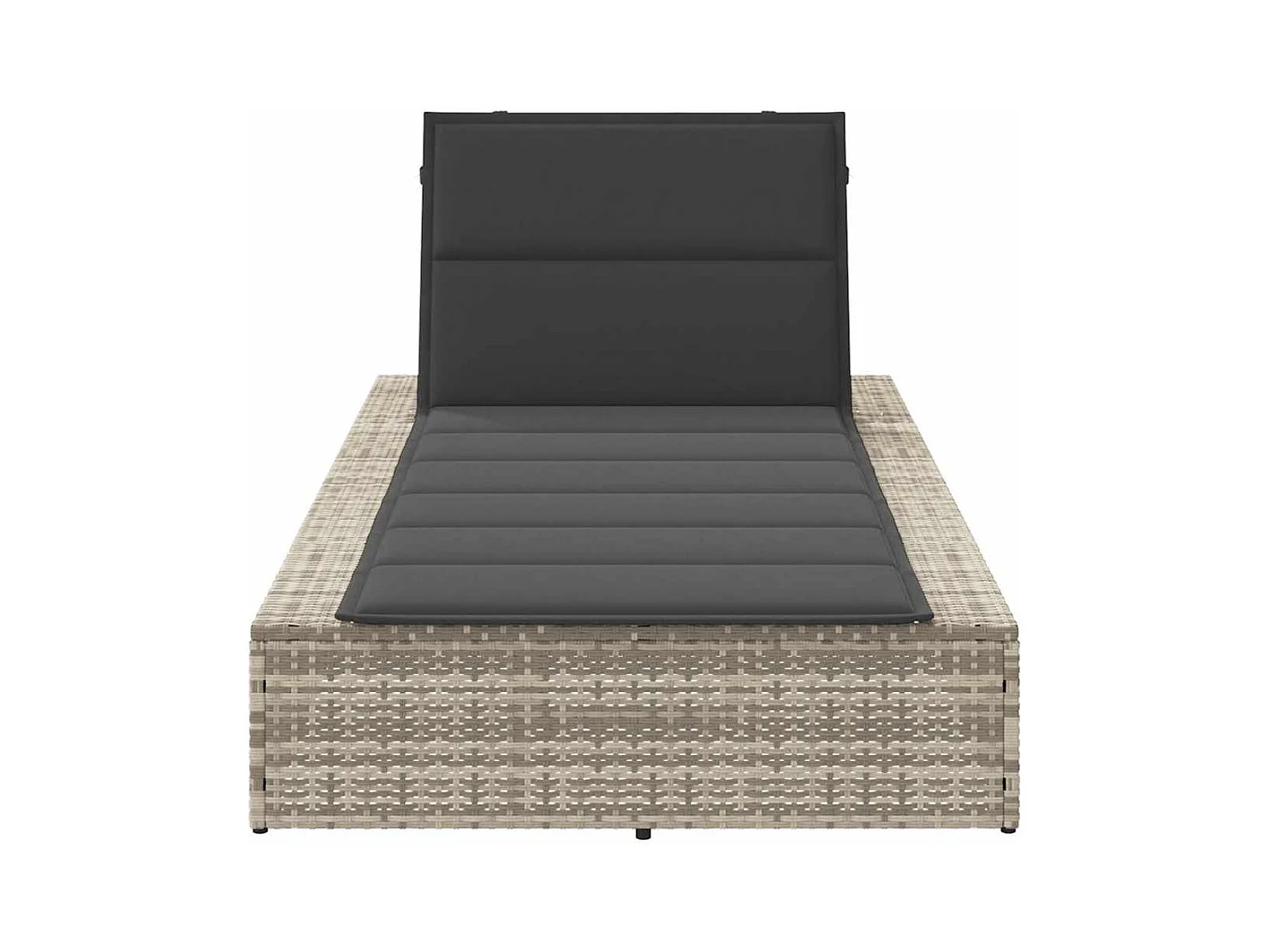 Transat avec coussin flottant gris clair résine tressée