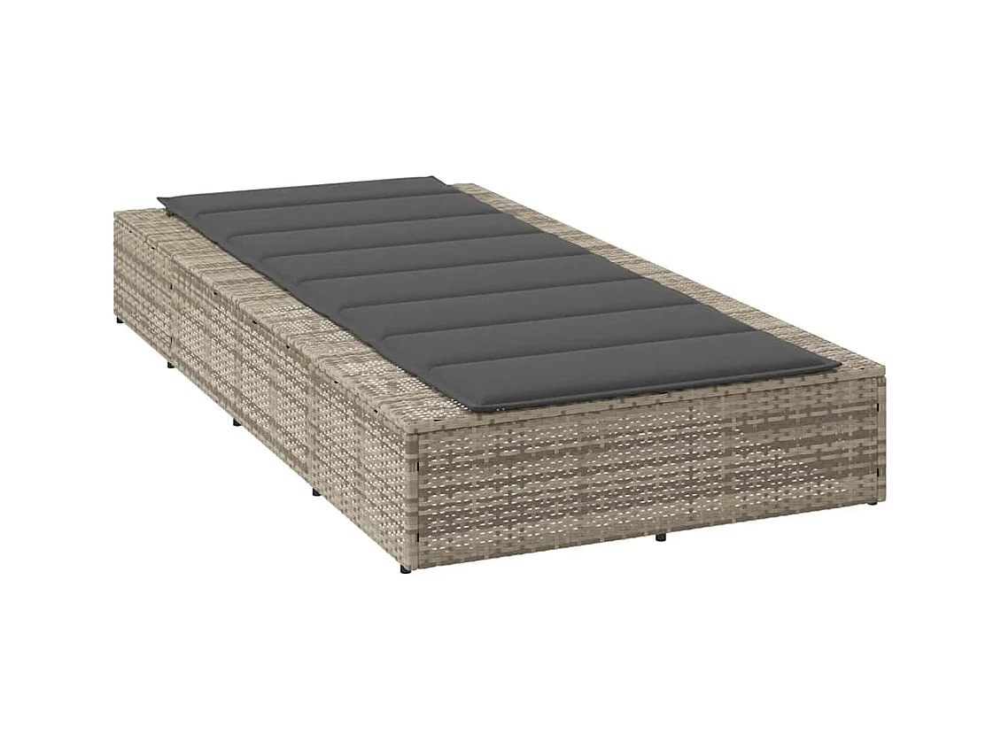 Transat avec coussin flottant gris clair résine tressée