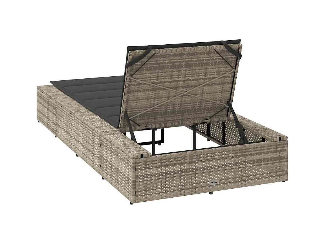 Transat avec coussin flottant gris clair résine tressée