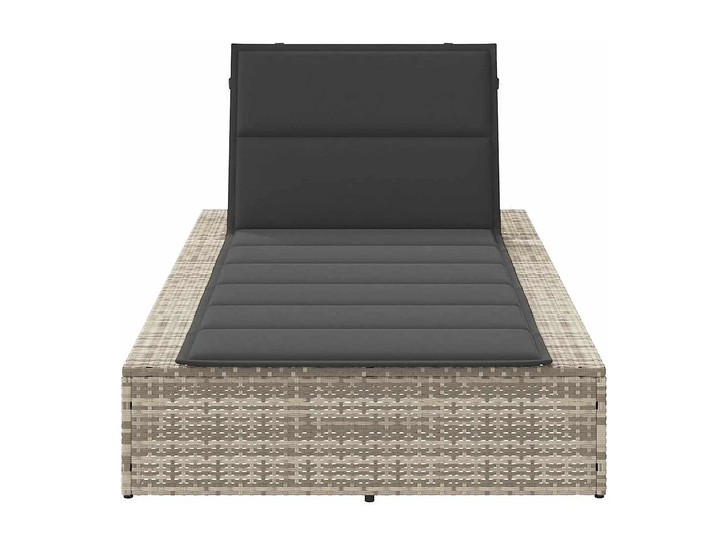 Transat avec coussin flottant gris clair résine tressée