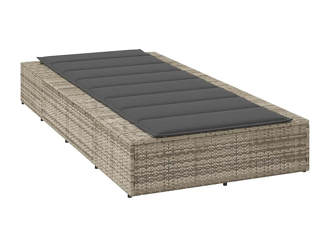 Transat avec coussin flottant gris clair résine tressée