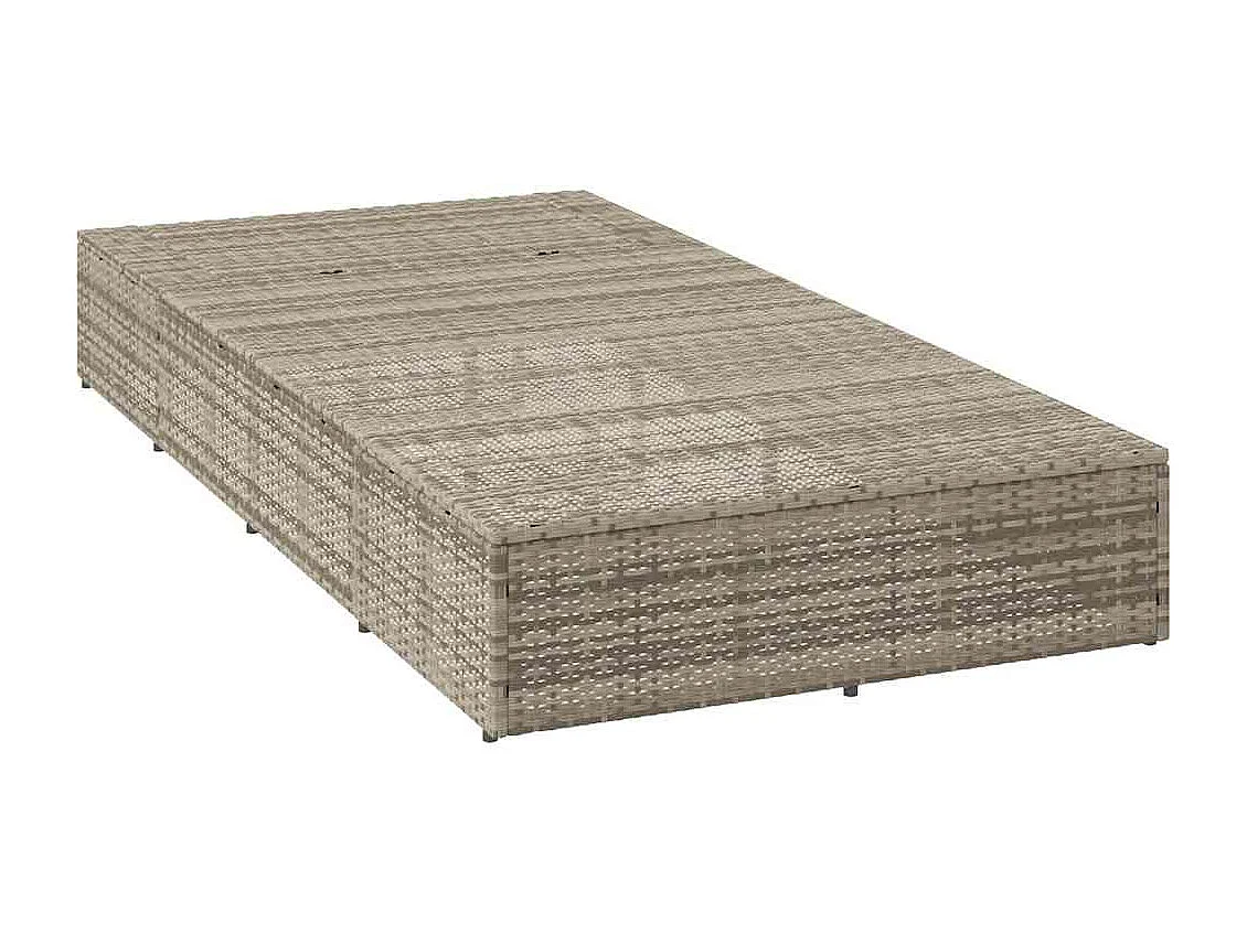 Transat avec coussin flottant gris clair résine tressée