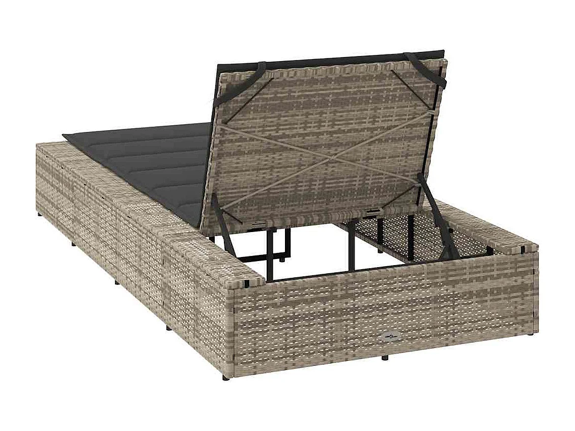 Transat avec coussin flottant gris clair résine tressée