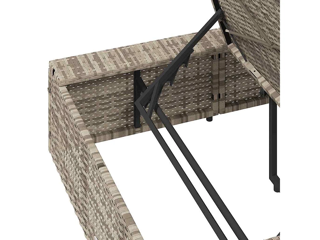 Transat avec coussin flottant gris clair résine tressée