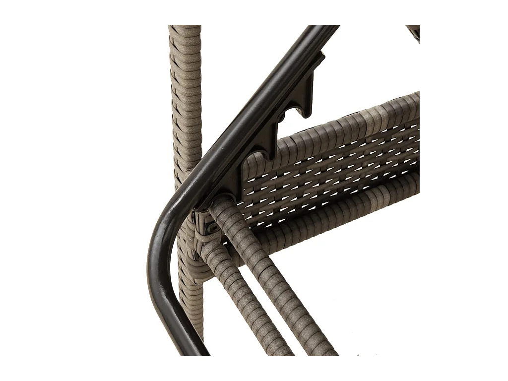 Chaise longue met grijs kussen 63x200x81 cm geweven hars