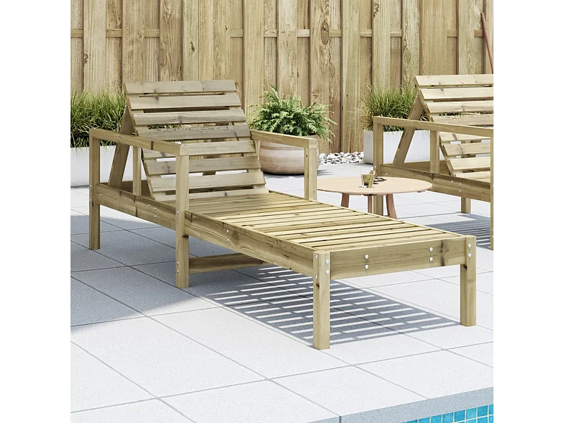 Chaise longue 199,5x62x55 cm geïmpregneerd grenenhout