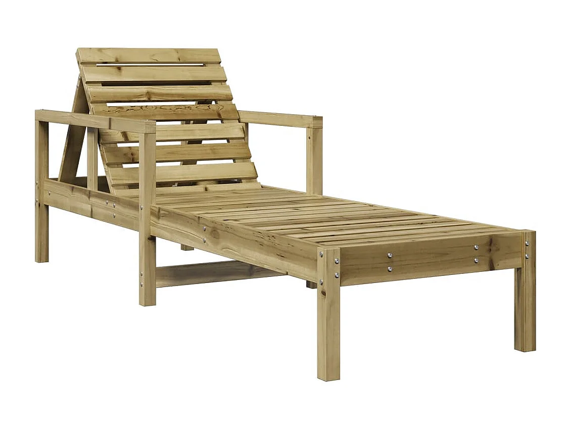 Chaise longue 199,5x62x55 cm in legno di pino impregnato