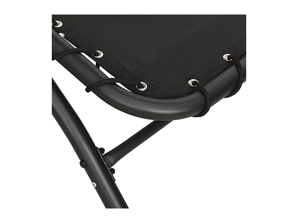 Chaise longue met zwarte kap 167x80x195 cm stof en staal