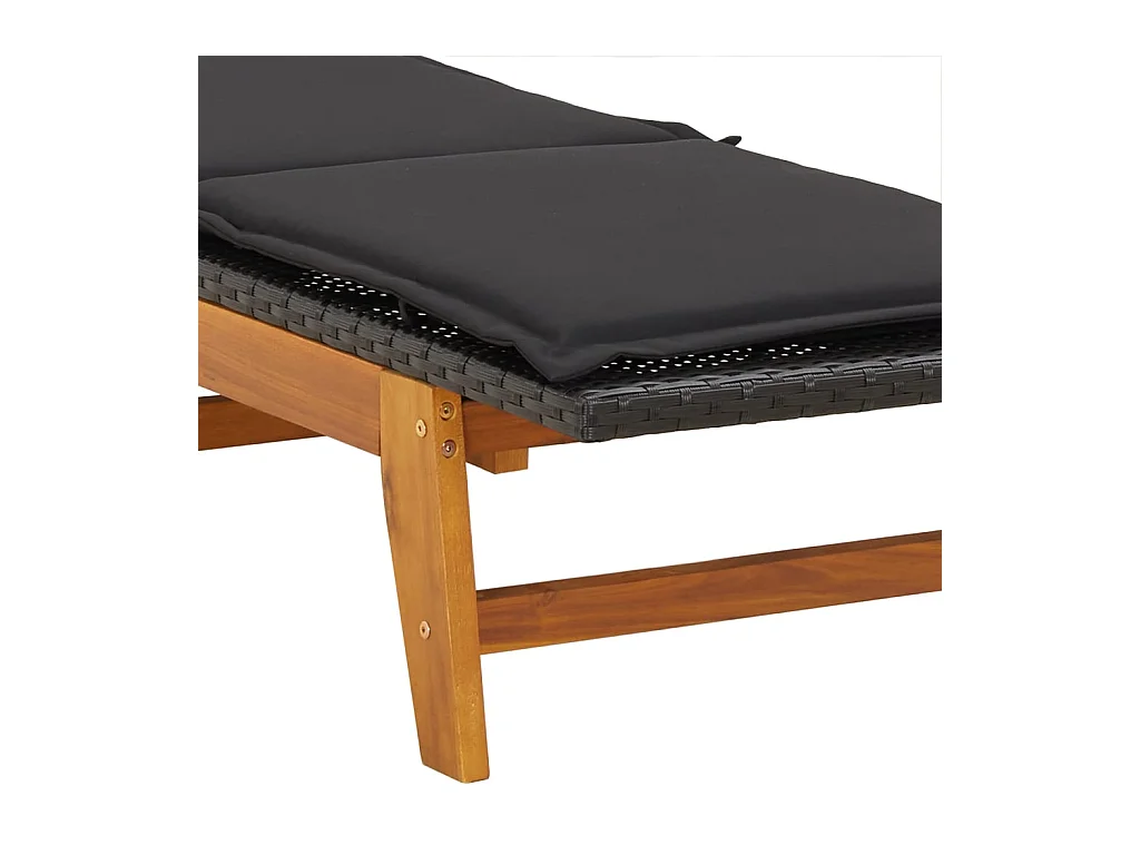 Set van 2 loungestoelen en kussens van geweven hars en acacia