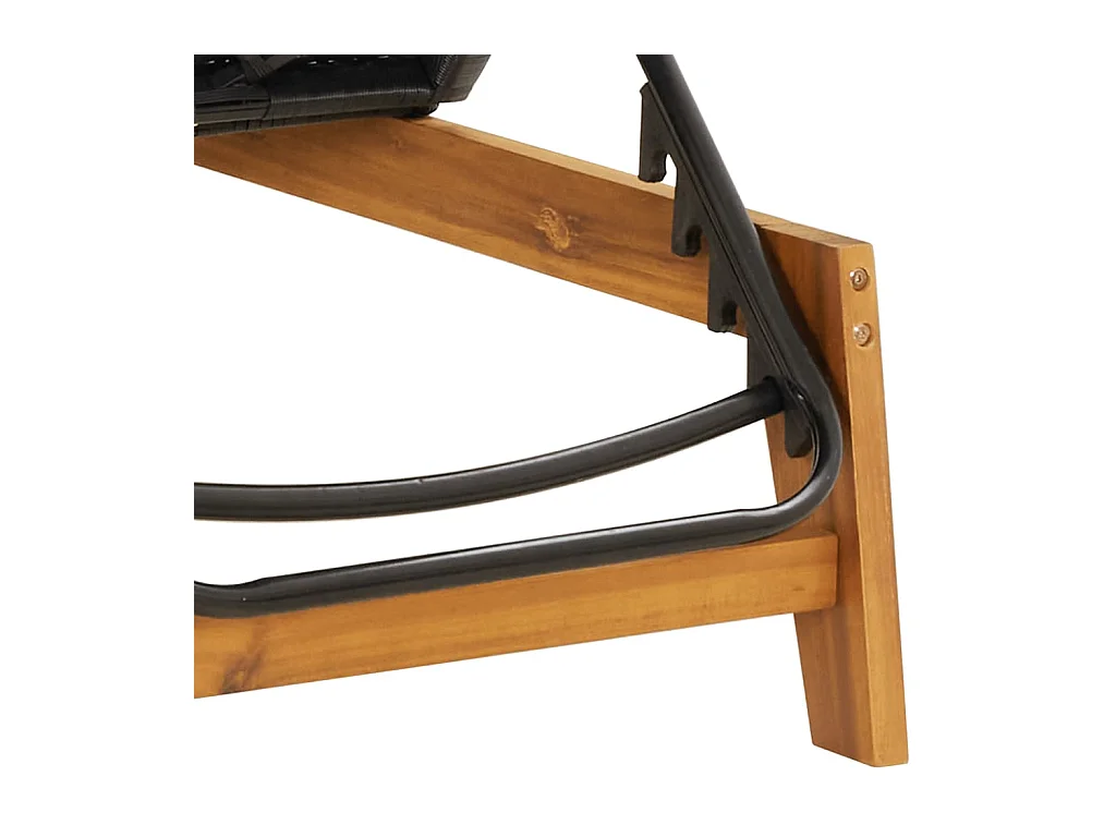 Set van 2 loungestoelen en kussens van geweven hars en acacia