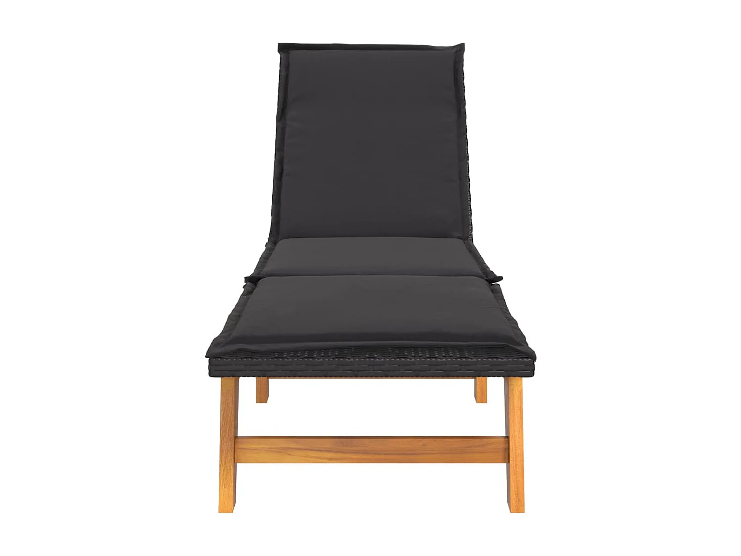 Conjunto de 2 sillones y cojines en resina tejida y acacia.